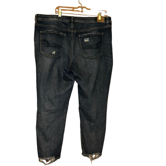 American Eagle AE Tomgirl Button Fly Jeans Distressed Ripped Jeans plus size 18 - Picture 2 of 5